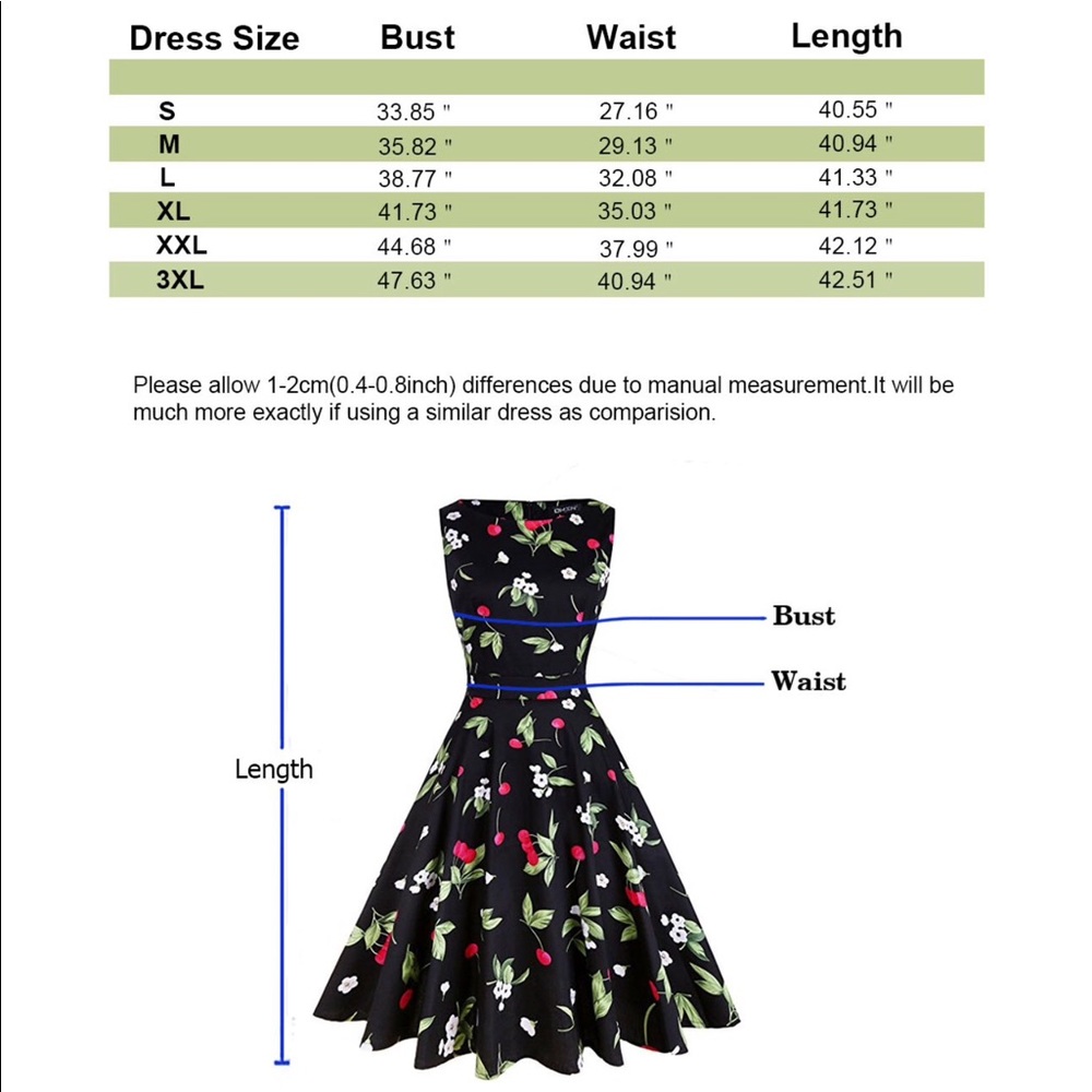Retro fit-and-flare dress with fun cherry print 🍒 - Picture 3 of 8